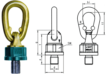 Attachment swivel THEIPA Point, with thread