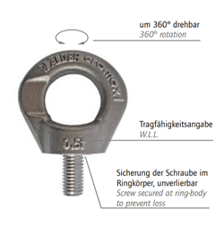 NIRO-Ringschraube drehbar CDS