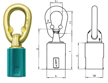 Attachment swivel THEIPA Point-F, with internal thread