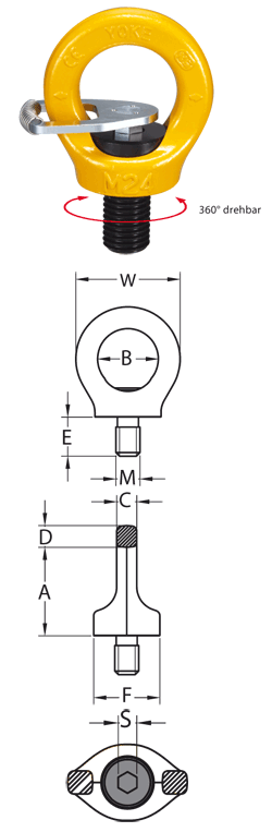 Swivel lifting eye screws SunPoint SPK