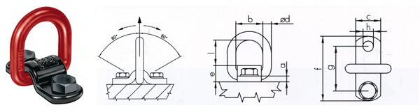 Attachment-point TAPG-S, bolt-on-type