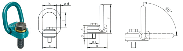 Lifting point rotatable type flat point