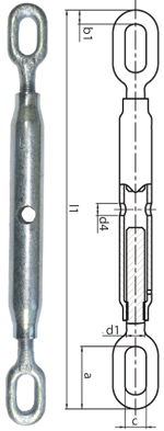 Turnbuckles acc to DIN 82004 Form A