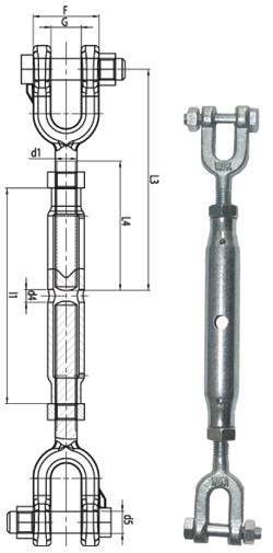 Turnbuckles/Rigging screws acc. to DIN 1478