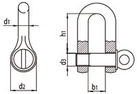 Standard shackle with eye bolt