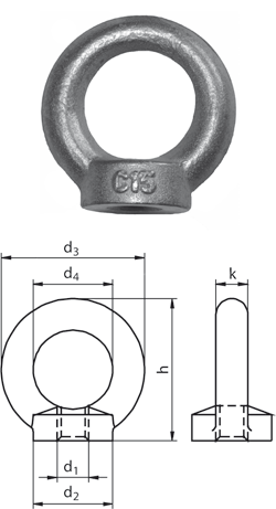 Eye nut acc. to DIN 582