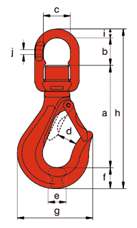 Swivel hook type CSE with axial needle roller bearings