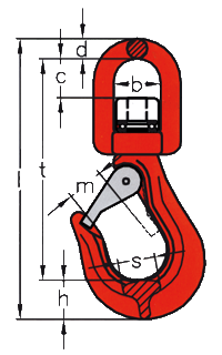 Swivel hook type WHS with ball bearing