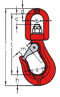 Swivel hook type WHS with brass bushing