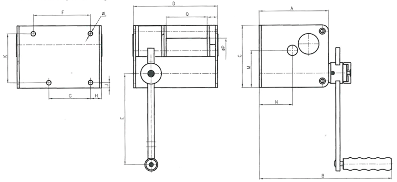 Worm gear winche RWL