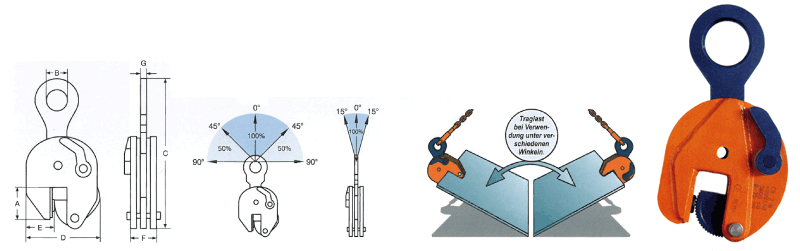 Vertical plate lifting clamp CS