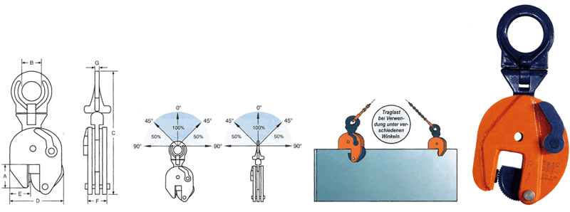 Universal plate lifting clamps CU