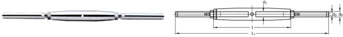 ASS Rigging screw, Maxi type with terminal and terminal