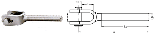 ASS Threaded jaw, Maxi type welded