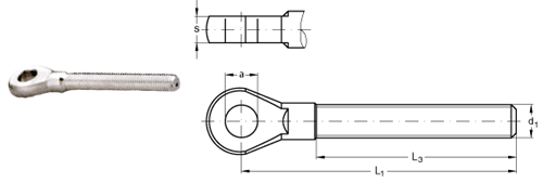 ASS Threaded eye, Maxi type