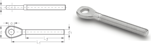 NIRO Threaded Eye, Standard type