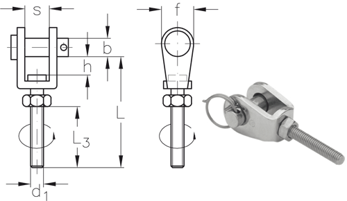 ASS Swivel Jaw with right hand thread