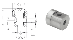 ASS End stop for ASS Attaching clip for thread up to M6