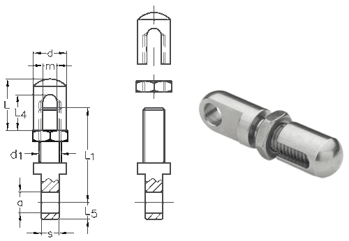 ASS Hanging unit, simple type with eye bolt