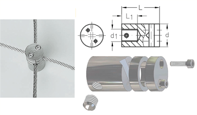 ASS Cross-over clip with connection to the wall M12