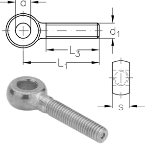 NIRO Eye Bolt acc. to DIN 444 with metric thread