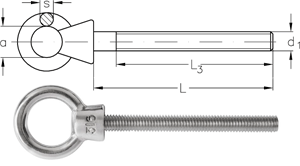 NIRO Shank Collared Eye Bolt