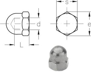 NIRO Capped nut DIN 1587