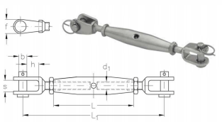 ASS Rigging Screw with jaw and jaw, Mini type