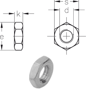 NIRO Hexagon lock nut DIN 439