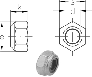 NIRO Self-locking hexagon nut DIN 985