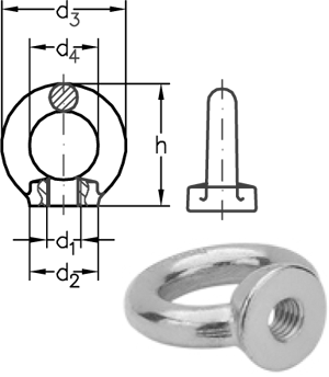 NIRO Eye nut right hand thread