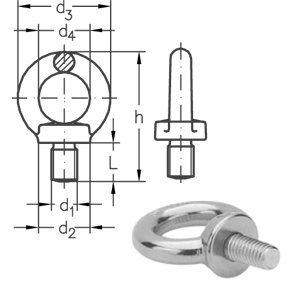 NIRO Eye bolt right hand thread