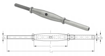 ASS Rigging Screw with Threades rod and terminal, Mini type