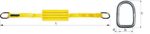 Webbing sling two layered EN 1492-1 with two B-Rings